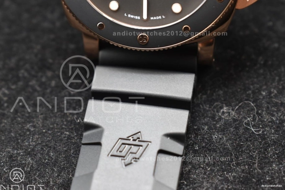 WrinkleFree 992 Best 42mm Dial P PAM2164 Rubber Black VSF Strap on Edition Submersible Black 0422